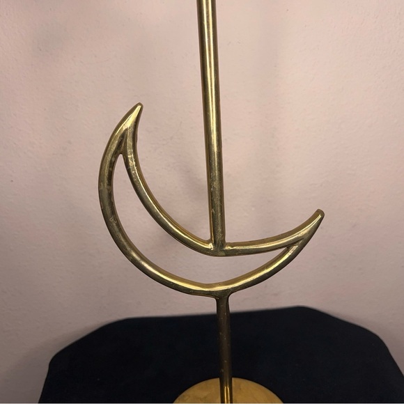 Vintage 90s Celestial Brass Moon Candlestick Goth Retro 14” Height - Picture 6 of 13